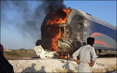 برخورد خودرو با قطار مسافری اهواز - تهران در گذرگاه غیرمجاز