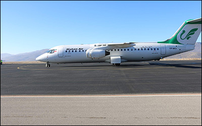 انجام اولین پرواز هواپیمای جت بدنه متوسط در فرودگاه یاسوج