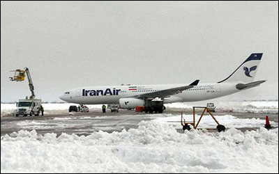 برقراری پروازهای فرودگاه کرمانشاه علی رغم بارش برف