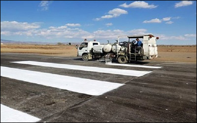 انجام عملیات خط کشی سطوح پروازی فرودگاه ها به طور مستمر