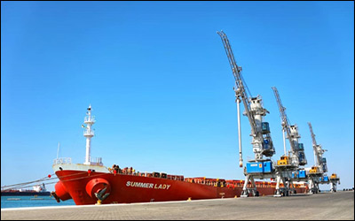پهلوگیری کشتی حامل کالای اساسی به‌ ظرفیت ۶۸ هزار تن گندم در بندر شهید بهشتی چابهار