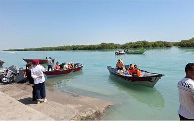 بیش از ۳ هزار گردشگر دریایی از تالاب‌های بندر خمیر بازدید کردند