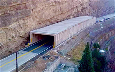 مقابله با خطر ریزش سنگ در محور کندوان با اجرای فاز دوم عملیات گالری پیش ساخته