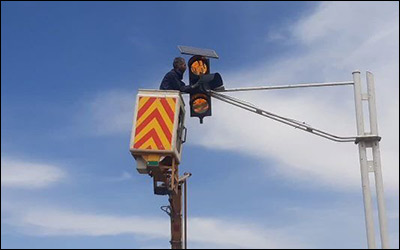 تعمیر و احیای ۲۴ دستگاه چراغ چشمک‌زن در نقاط پرحادثه شهرستان ایجرود