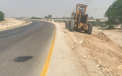 ایمن سازی ۵۸ کیلومتر از حاشیه راه‌های استان بوشهر با اصلاح شیب شیروانی