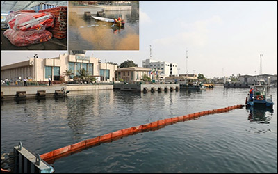 تجهیز بنادر شرق هرمزگان به اقلام و تجهیزات مقابله با آلودگی دریایی