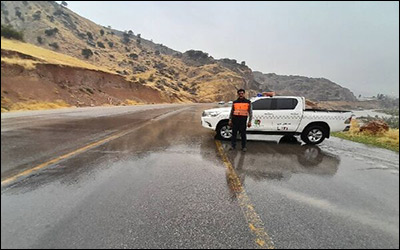 استقرار گشت‌های راهداری کردستان برای تسهیل تردد زائران اربعین