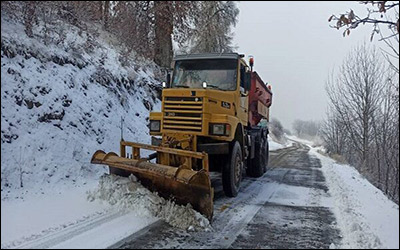 بارش برف در محورهای کوهستانی استان گلستان