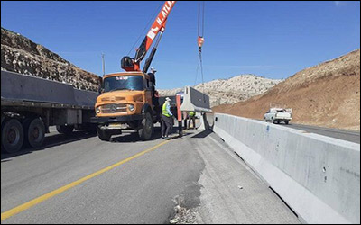 نصب بیش از ۲۳ کیلومتر نیوجرسی در جاده های استان ایلام طی سال ۱۴۰۱