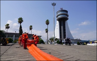 برگزاری مانور ترکیبی جستجو و نجات و مقابله با آلودگی دریایی در بندر نوشهر