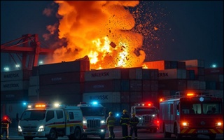 انفجار کانتینر مرسک در بندر اینچئون ؛ فاش شدن وجود مواد خطرناک در محموله خودروهای دست دوم