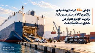 جهش ۲۵۰ درصدی تخلیه و بارگیری کالا در بندر سیریک  ترانزیت خودرو هم از مرز ۱۰ هزار دستگاه گذشت
