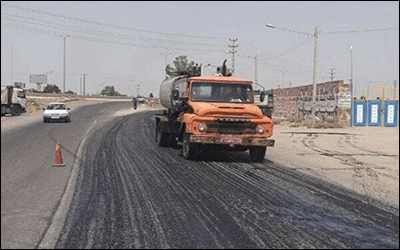 اجرای ۴ کیلومتر روکش آسفالت گرم محور گناباد - بجستان